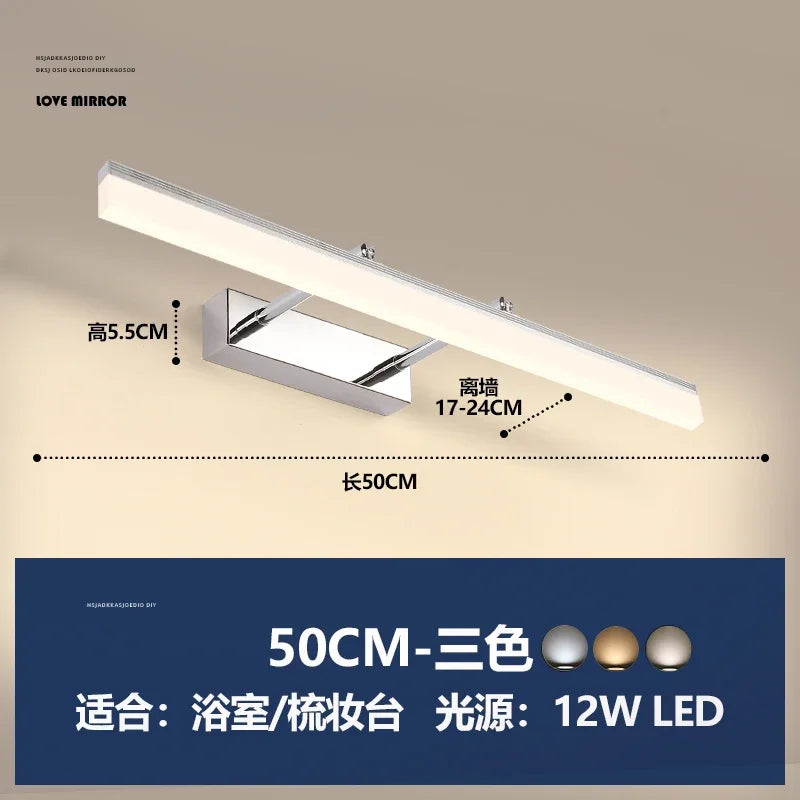 Mirror headlight led bathroom cabinet wall lamp mirror cabinet special makeup lamp no punching sink vanity lamp 220V