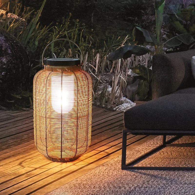 Outdoor Hot selling Handmade  rattan Solar lights for Garden Landscape decor lamp