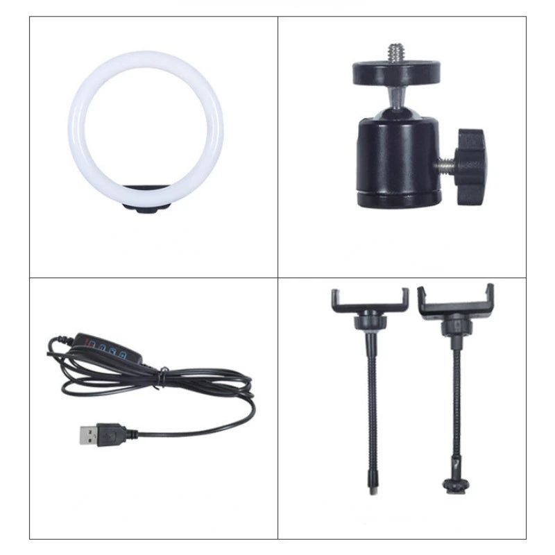 10/8/6/12 Inch Self-Timer Ring Light Photography Fill Light LED Ring Light Kit for Video Recording and Live Broadcast Equipment