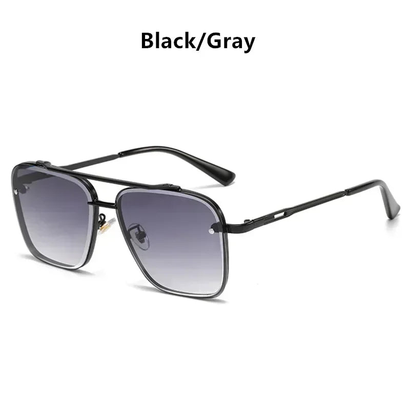 2024 Fashion Square Luxury Design Sunglasses Men Women Flight Seven Rock Mach Six Style Gradient Pilot Sunglasses Oculos De Sol