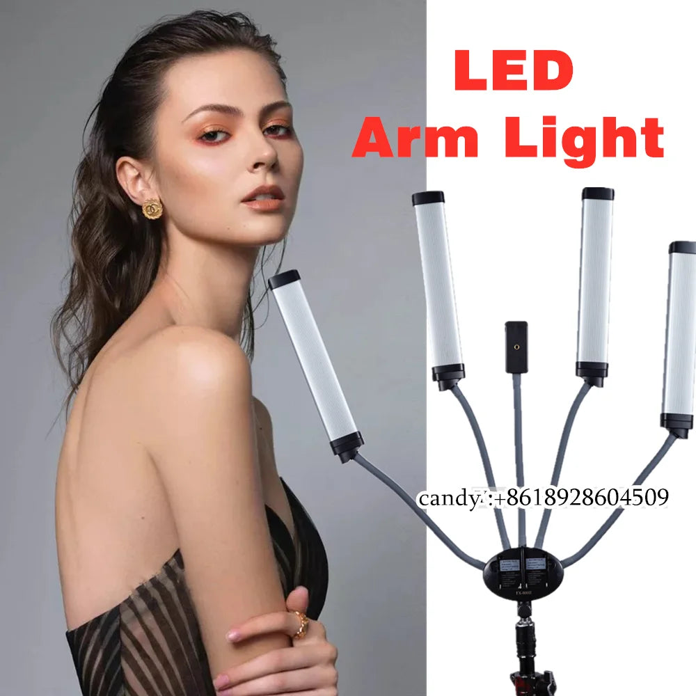 professional beauty salon led light fx-800ii 96w four arm 3200-5500K adjustable for internet celebrity fill light