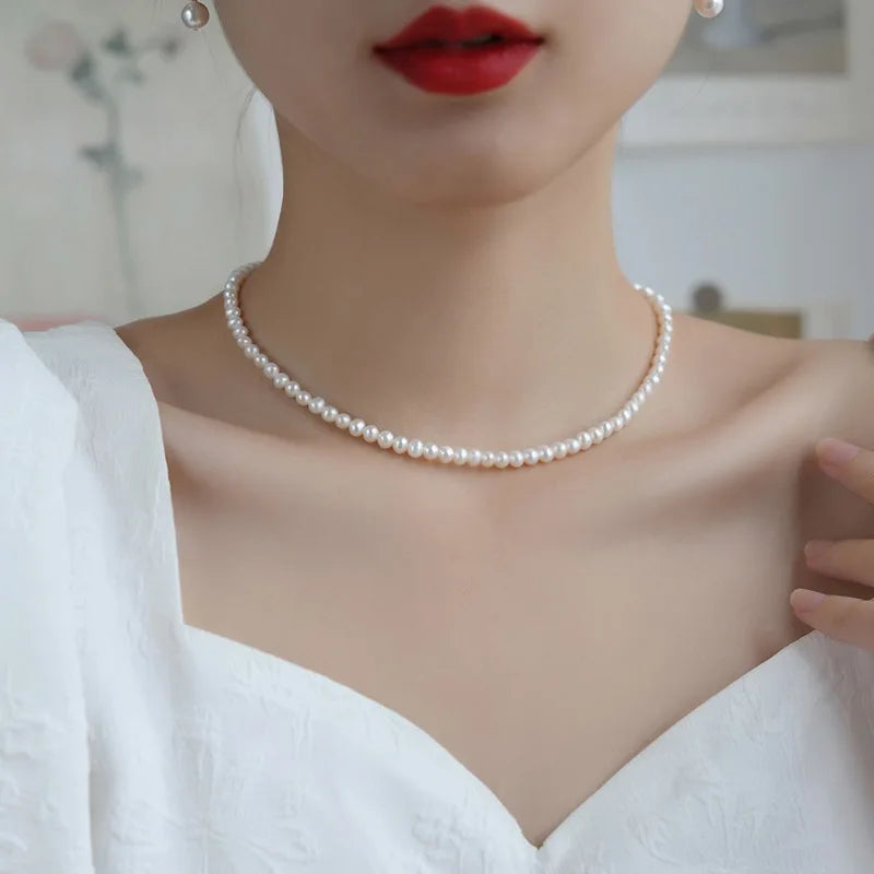 Luxury Brand Pearl Number 5 Necklaces For Woman Flower Long two Layer Woman Necklace