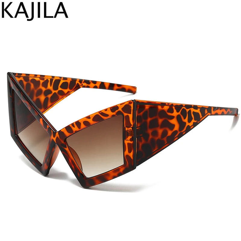 Oversized Cat Eye Sunglasses Women Big Frame 2024 Luxury Brand Shield Punk Sun Glasses For Ladies Windproof Eyewear Shades UV400