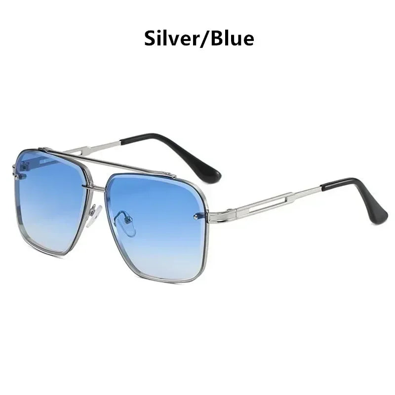 2024 Fashion Square Luxury Design Sunglasses Men Women Flight Seven Rock Mach Six Style Gradient Pilot Sunglasses Oculos De Sol