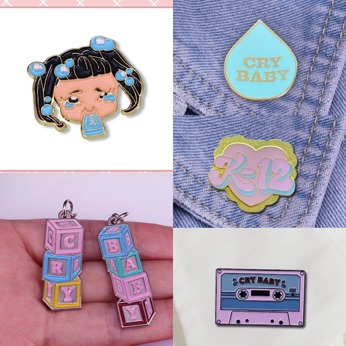 Melanie Martinez Enamel Pins Custom Keychain Tape 'CRY BABY' Singer Brooches Luxury Copper Lapel Badges Cartoon Jewelry Gift