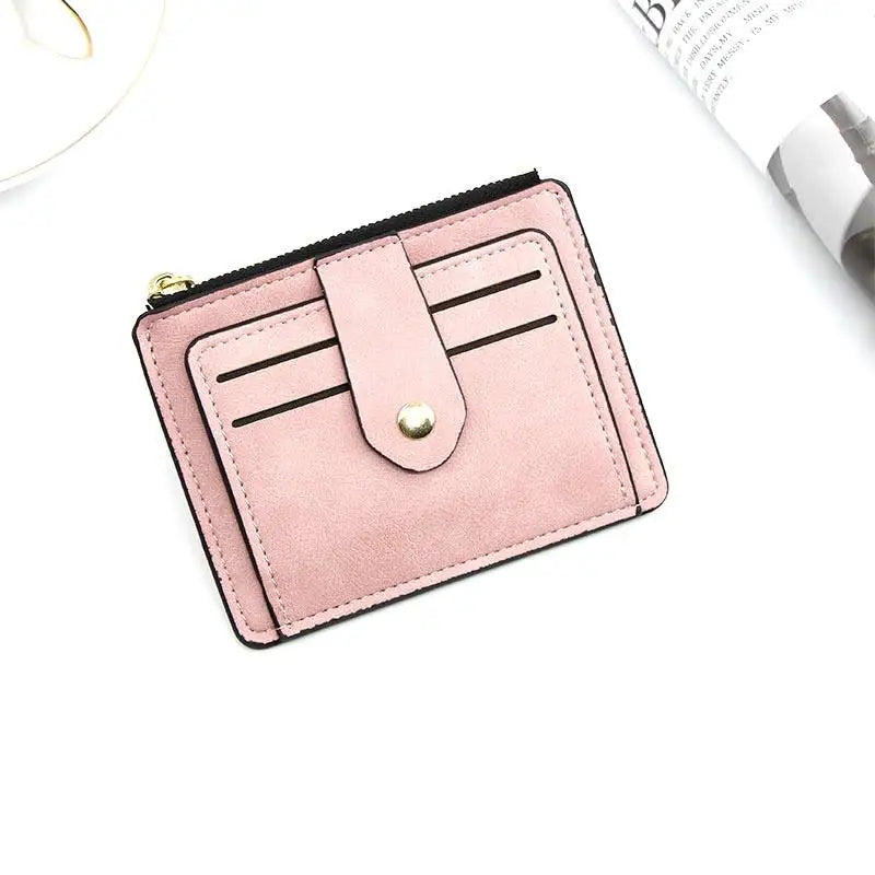 Luxury Small Men's Credit ID Card Holder Wallet Male Slim Leather Wallet with Coin Pocket Brand Designer Purse for Men Women