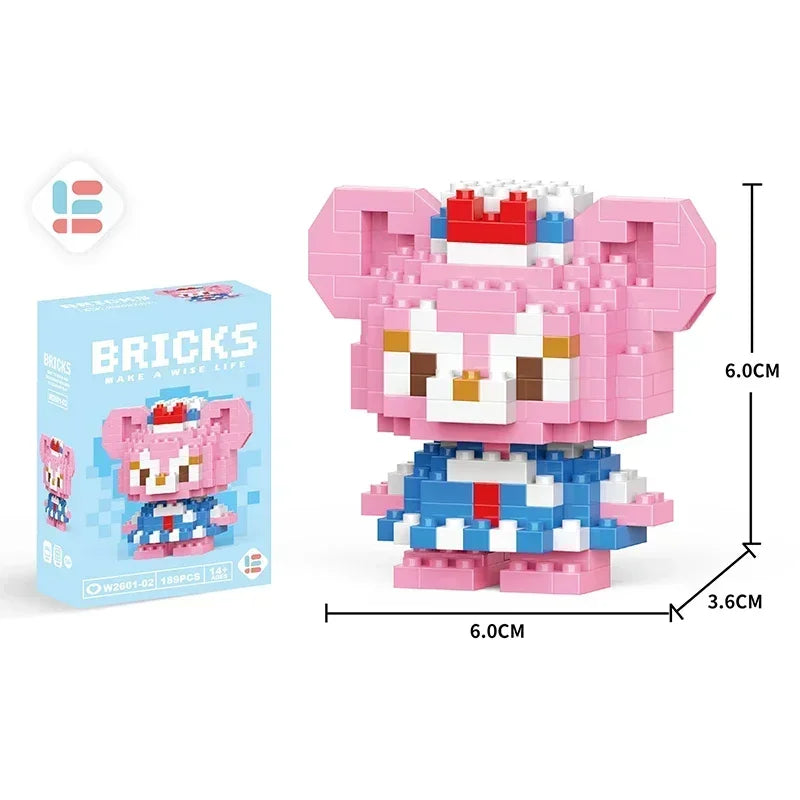 Disney Stitch Building Blocks Anime Kawaii Cartoon mini Action Children's Figures Blocks Bricks Assemble DIY Toys Gift for Kids