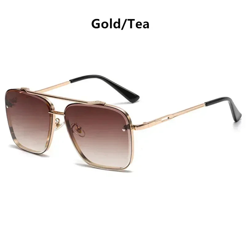 2024 Fashion Square Luxury Design Sunglasses Men Women Flight Seven Rock Mach Six Style Gradient Pilot Sunglasses Oculos De Sol