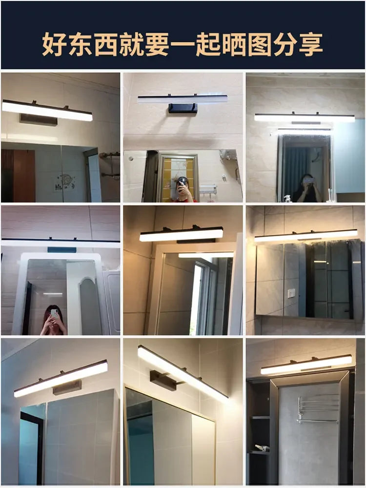 Mirror headlight led bathroom cabinet wall lamp mirror cabinet special makeup lamp no punching sink vanity lamp 220V