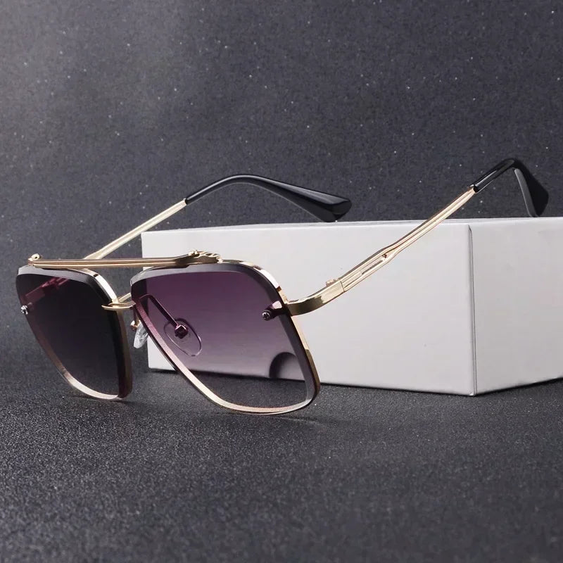 2024 Fashion Square Luxury Design Sunglasses Men Women Flight Seven Rock Mach Six Style Gradient Pilot Sunglasses Oculos De Sol