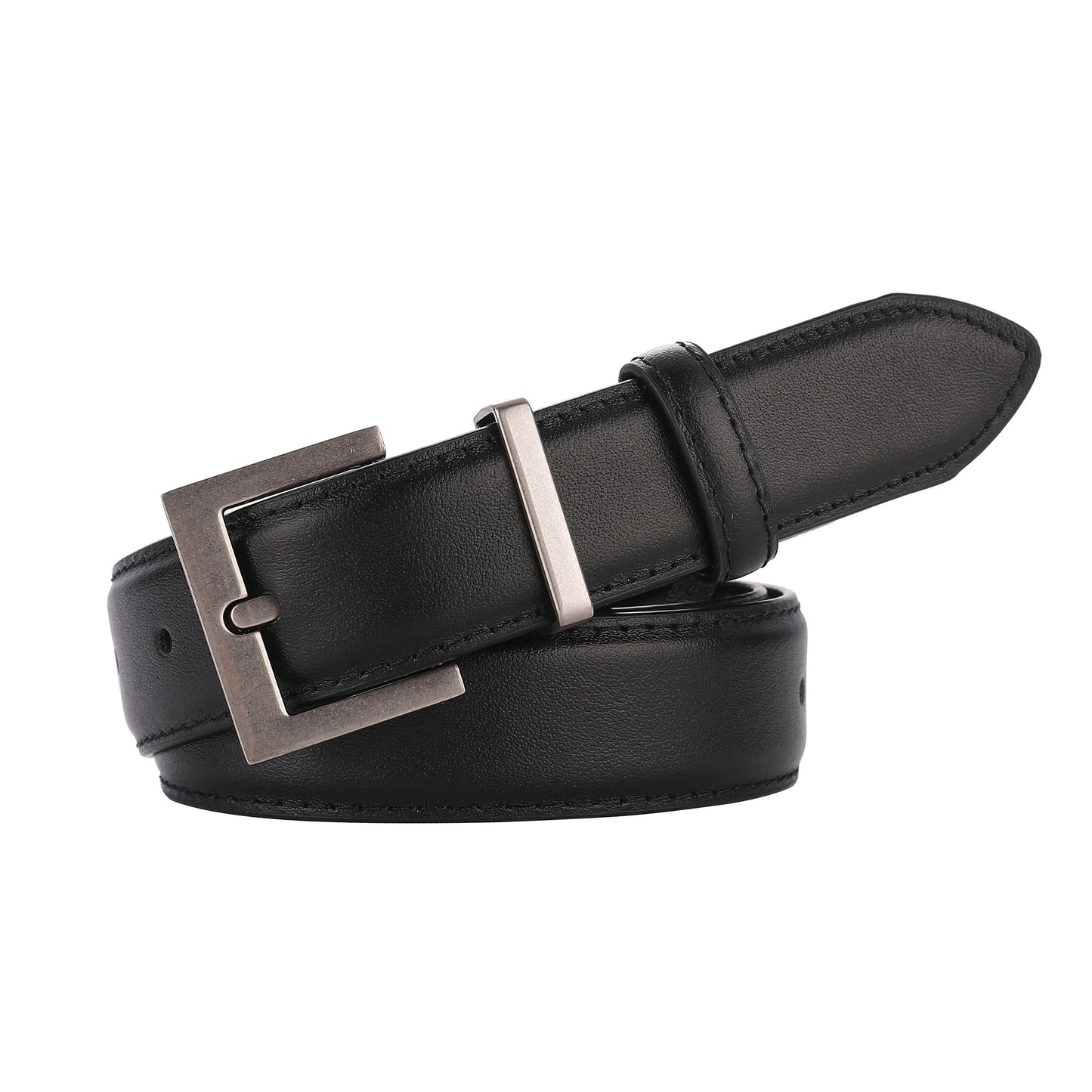 Luxury Double Genuine Leather Belt for Women Jeans Casual Dress Metal Buckle Ladies Thin Belts Fashion Waistband Free Size