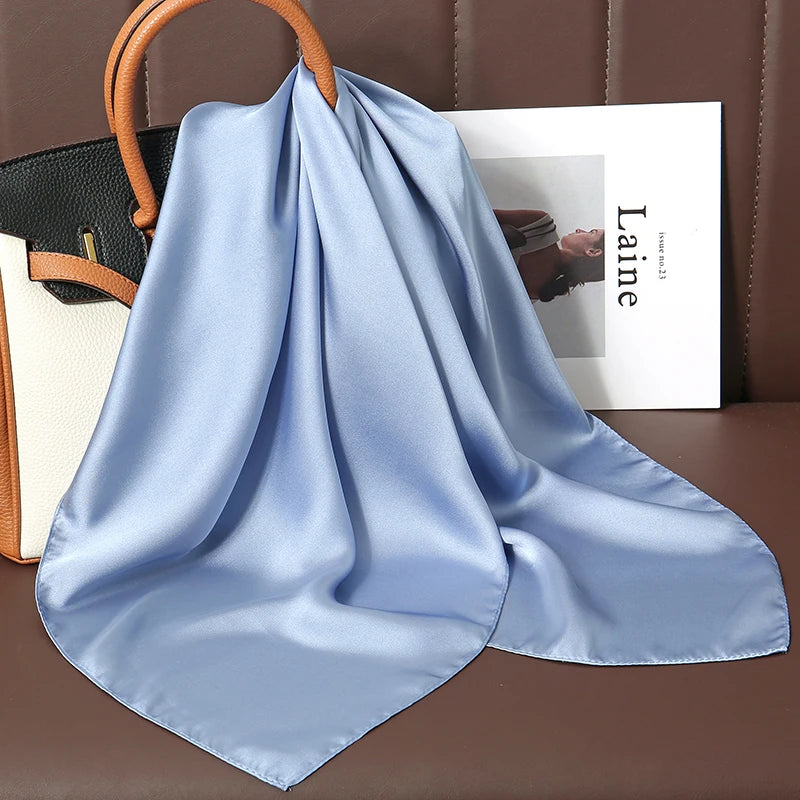 Luxury Brand Scarves for Women Shawl Print Silk Satin Hijab Scarf Female Bandana 70*70cm Square Shawls Scarfs For Ladies 2024