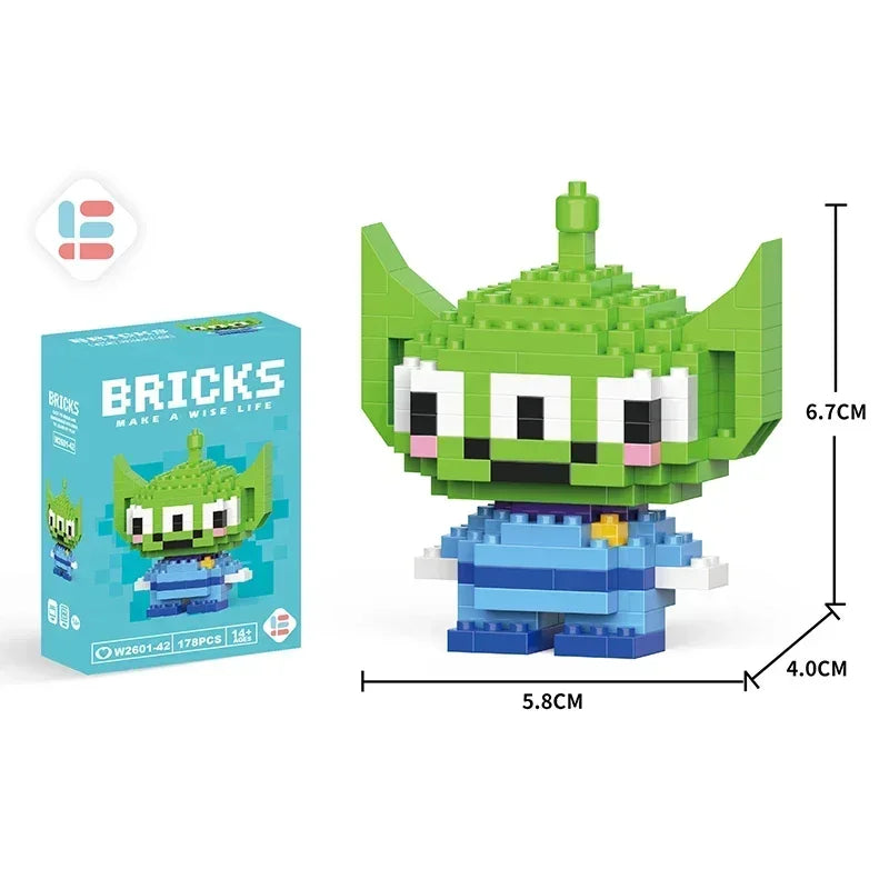 Disney Stitch Building Blocks Anime Kawaii Cartoon mini Action Children's Figures Blocks Bricks Assemble DIY Toys Gift for Kids