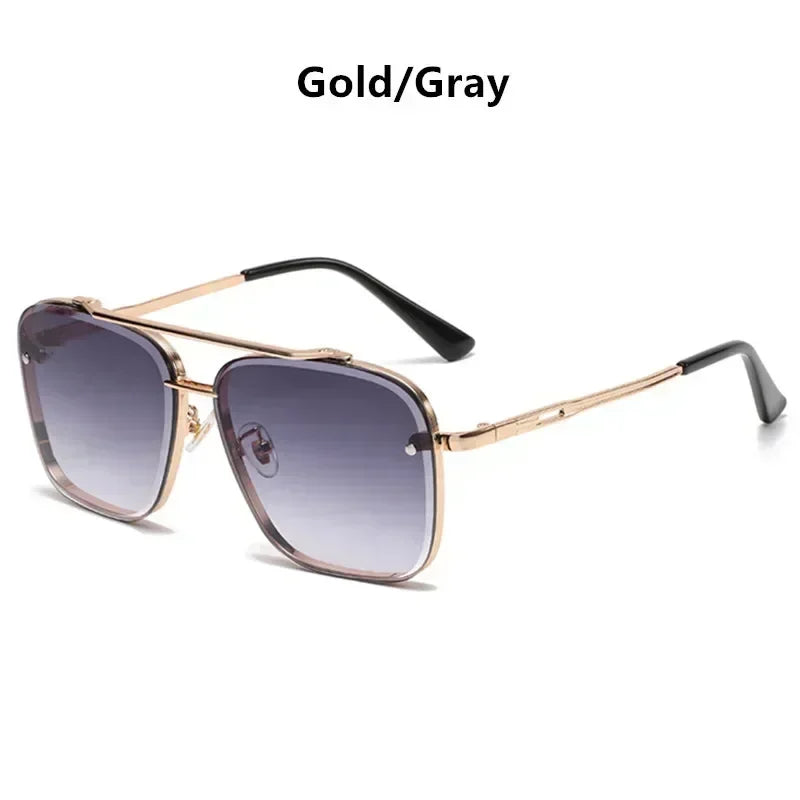 2024 Fashion Square Luxury Design Sunglasses Men Women Flight Seven Rock Mach Six Style Gradient Pilot Sunglasses Oculos De Sol