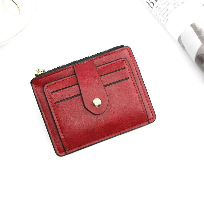 Luxury Small Men's Credit ID Card Holder Wallet Male Slim Leather Wallet with Coin Pocket Brand Designer Purse for Men Women