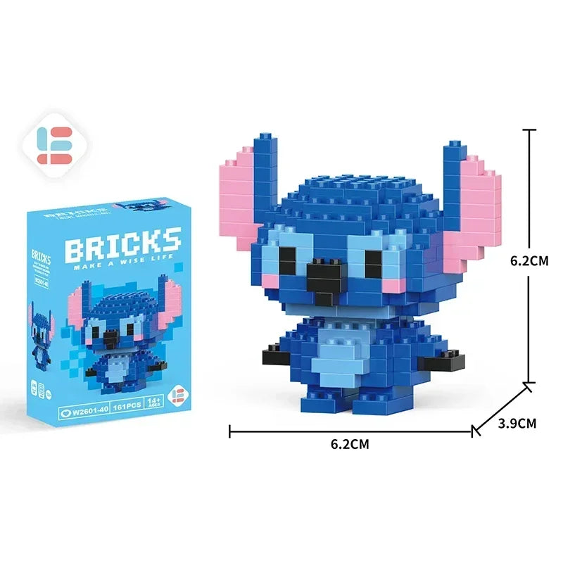 Disney Stitch Building Blocks Anime Kawaii Cartoon mini Action Children's Figures Blocks Bricks Assemble DIY Toys Gift for Kids