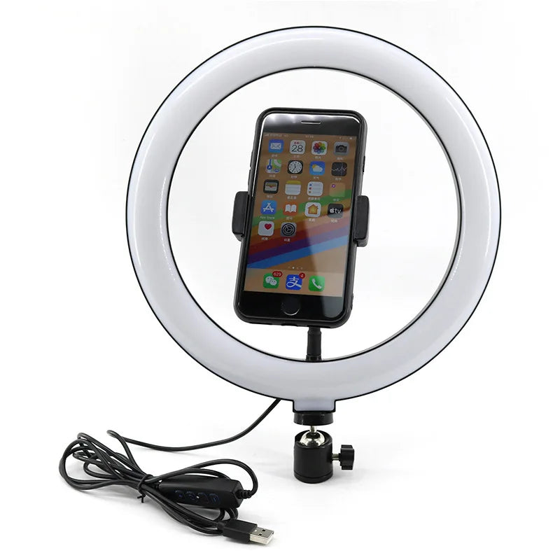 10/8/6/12 Inch Self-Timer Ring Light Photography Fill Light LED Ring Light Kit for Video Recording and Live Broadcast Equipment